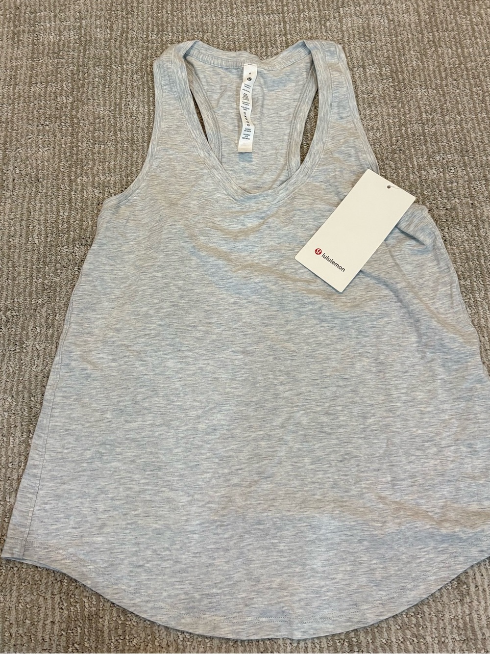 lululemon love tank, gray, size 6